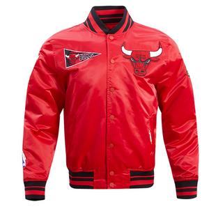 Pro Standard Men's NBA Chicago Bulls Retro Classic Rib Satin Jacket -Red/Black