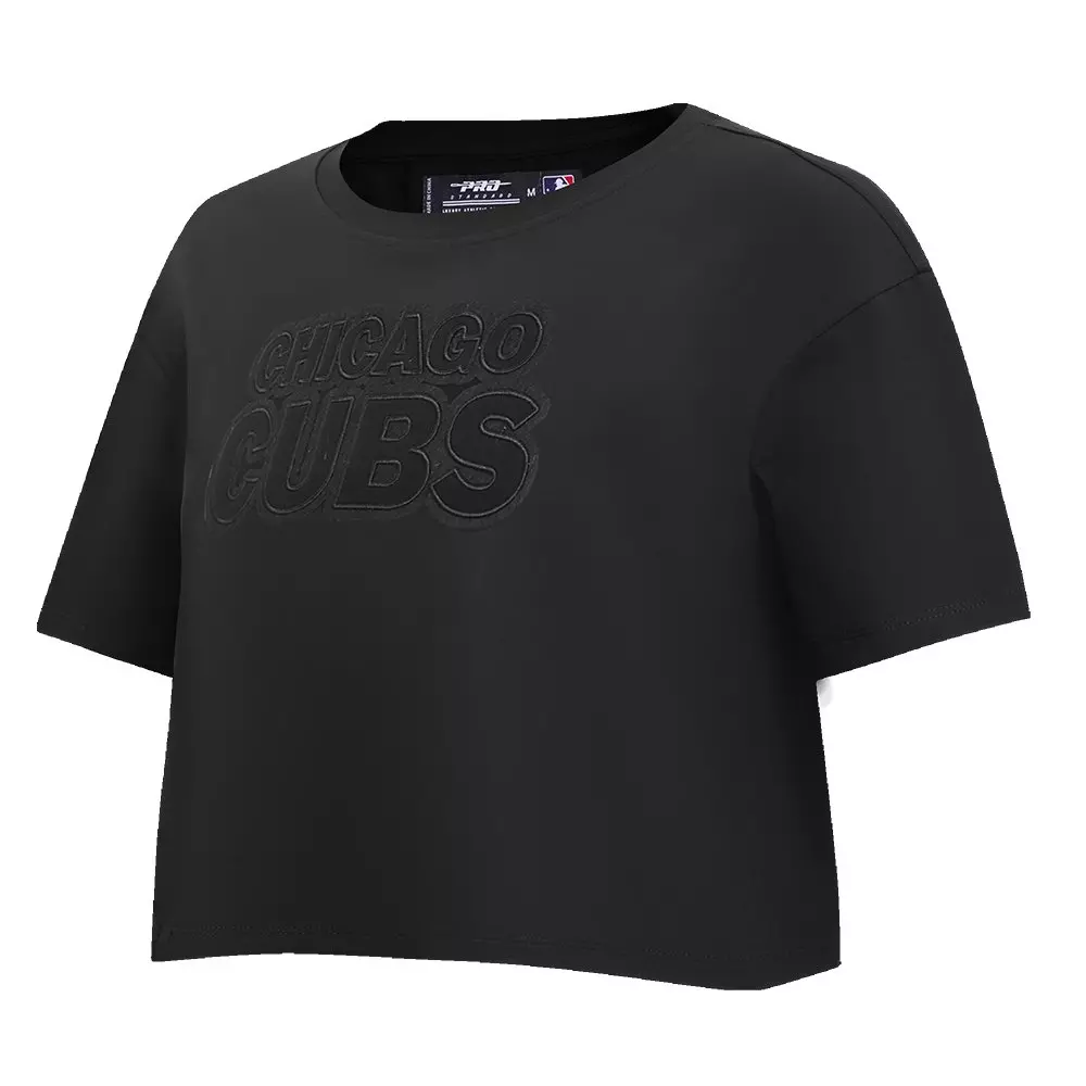 Pro Standard Women's MLB Chicago Cubs Neutral SJ Boxy Top - Black - BLACK
