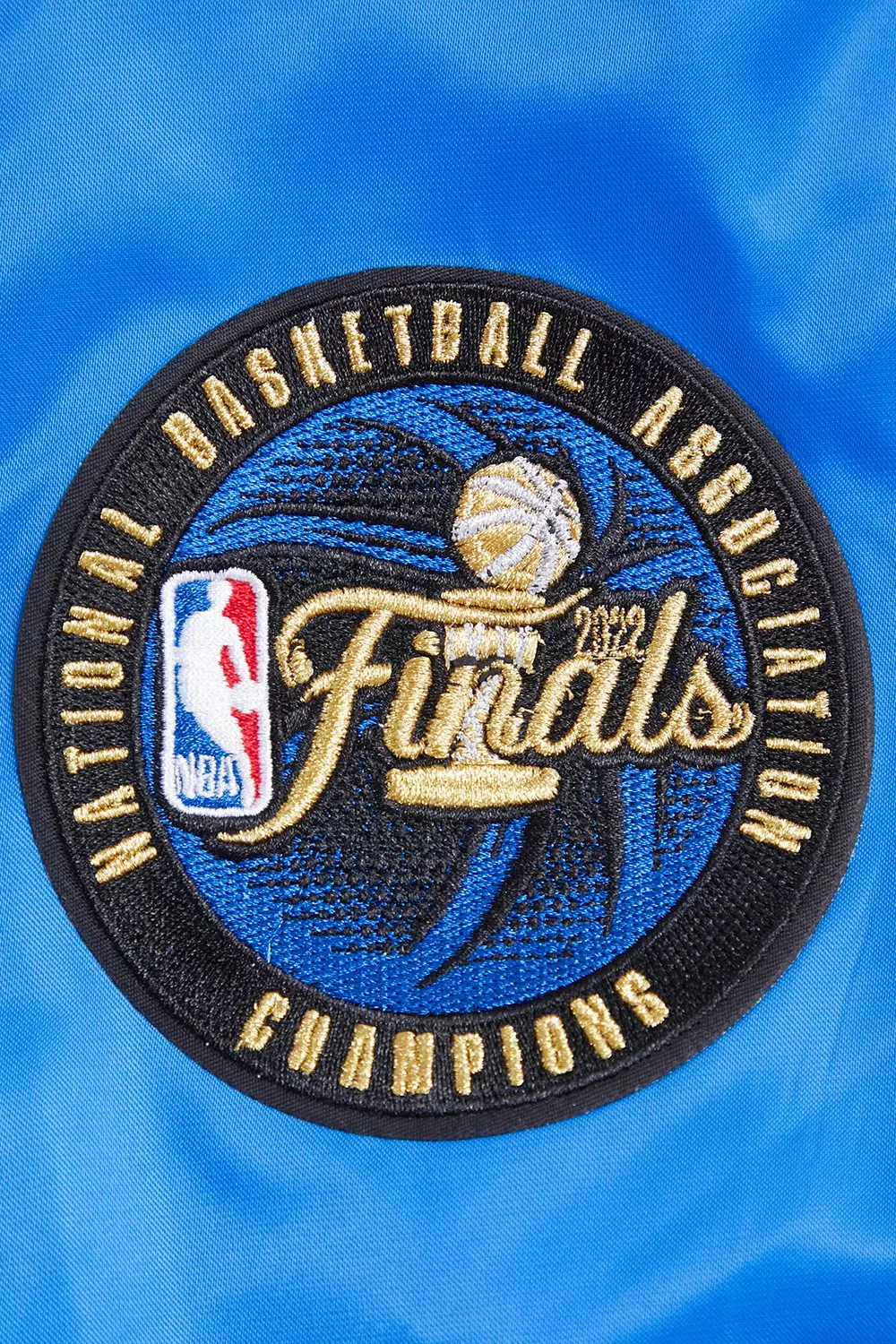 Pro Standard Men's NBA Golden State Warriors Retro Classic Rib Satin Jacket -Royal Blue - ROYAL