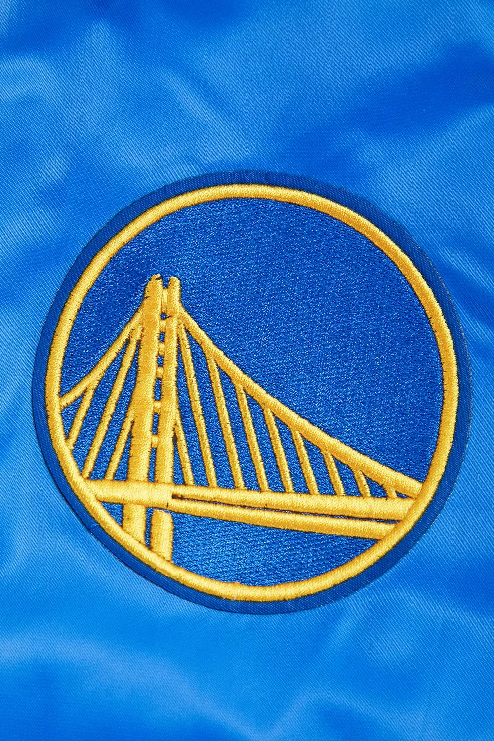 Pro Standard Men's NBA Golden State Warriors Retro Classic Rib Satin Jacket -Royal Blue - ROYAL