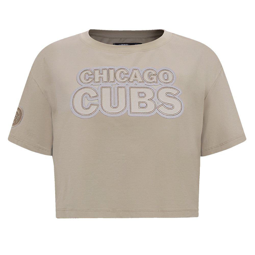 Pro Standard Women's MLB Chicago Cubs Neutral SJ Boxy Top - Tan - TAN Thumbnail View 1
