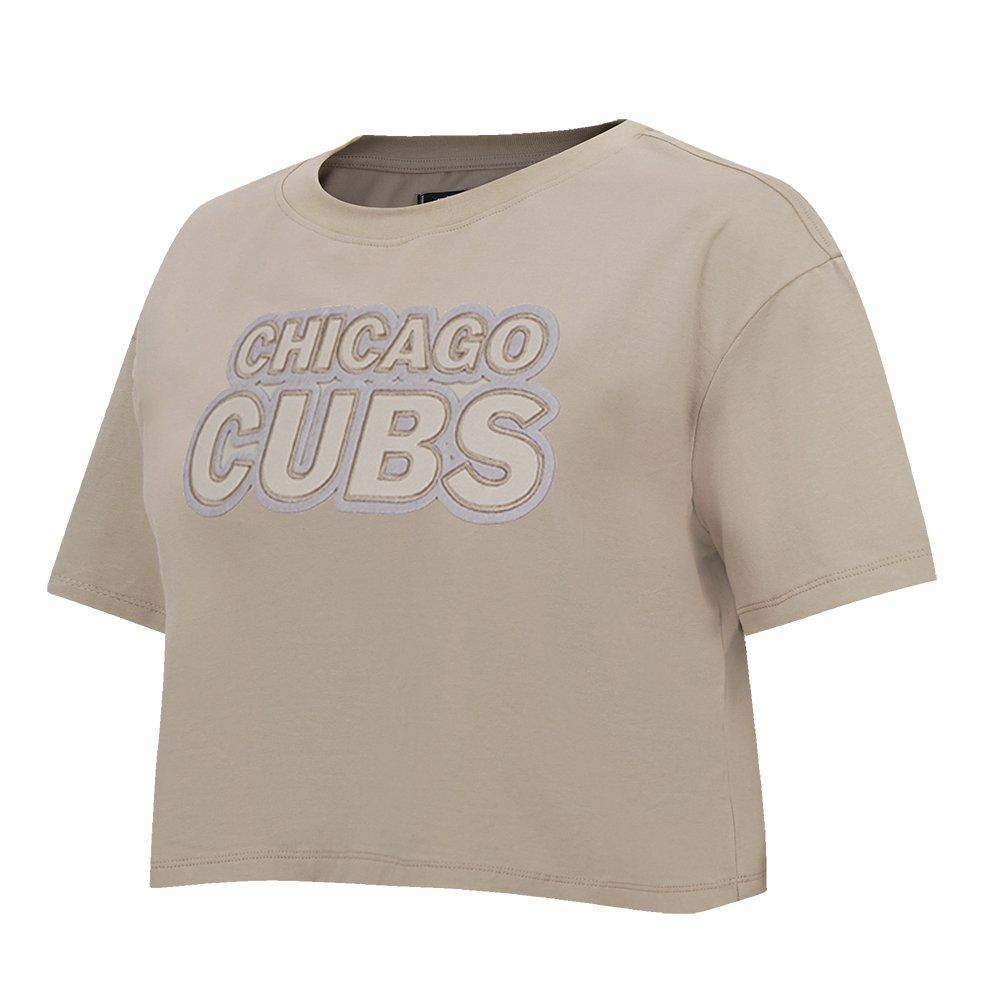 Pro Standard Women's MLB Chicago Cubs Neutral SJ Boxy Top -Tan - TAN Thumbnail View 3