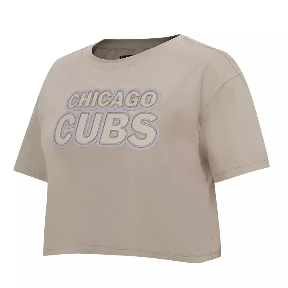 Pro Standard Women's MLB Chicago Cubs Neutral SJ Boxy Top -Tan - TAN