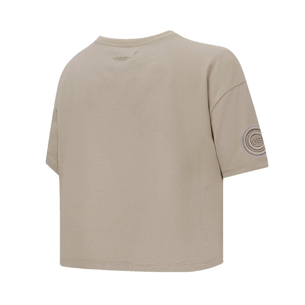 Pro Standard Women's MLB Chicago Cubs Neutral SJ Boxy Top - Tan - TAN Thumbnail View 4