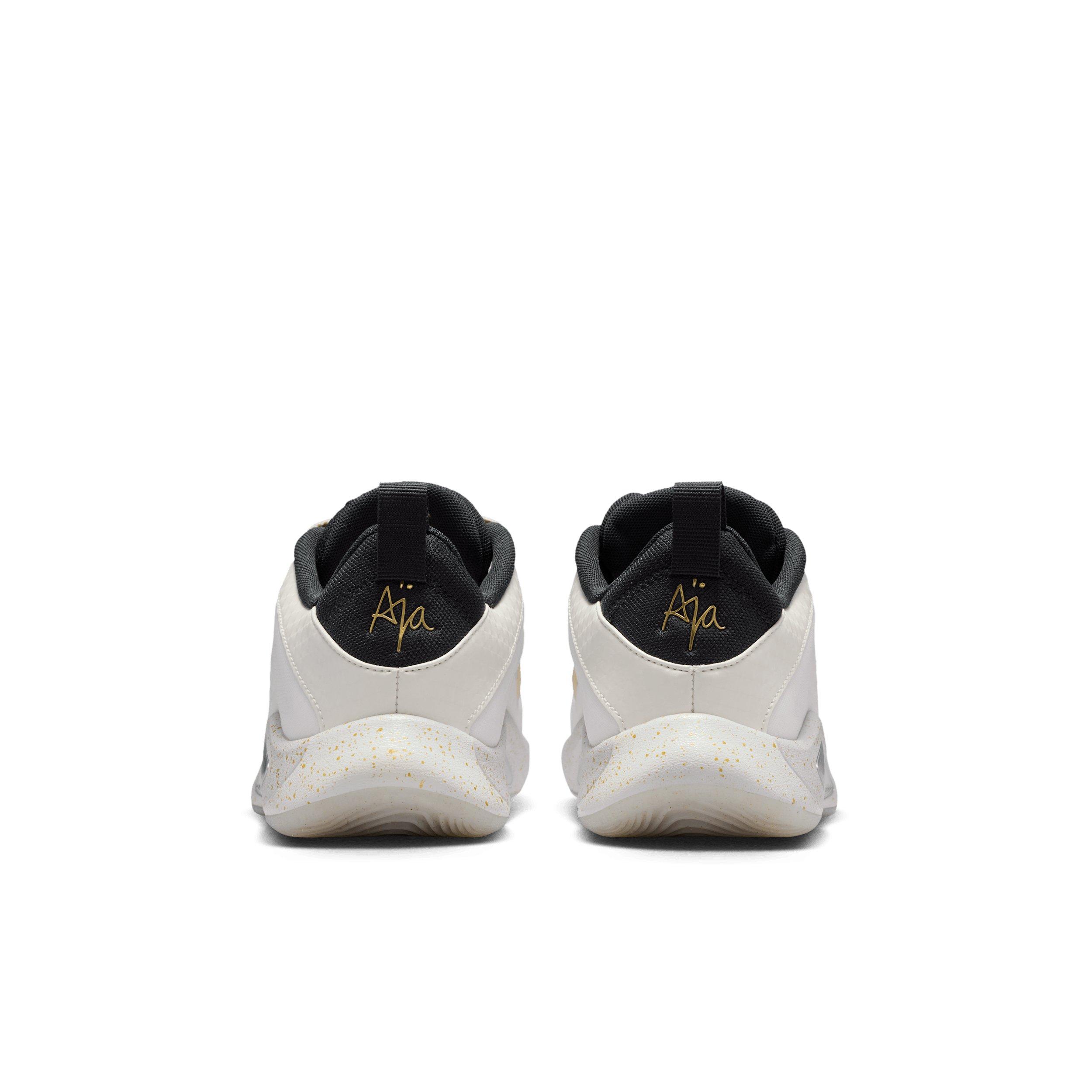 Nike A'One Unanimous "Sail/Vast Grey/Off Noir/Metallic Gold" Grade School Boys' Basketball Shoe - SAIL/GREY/OFF NOIR/GOLD Thumbnail View 5