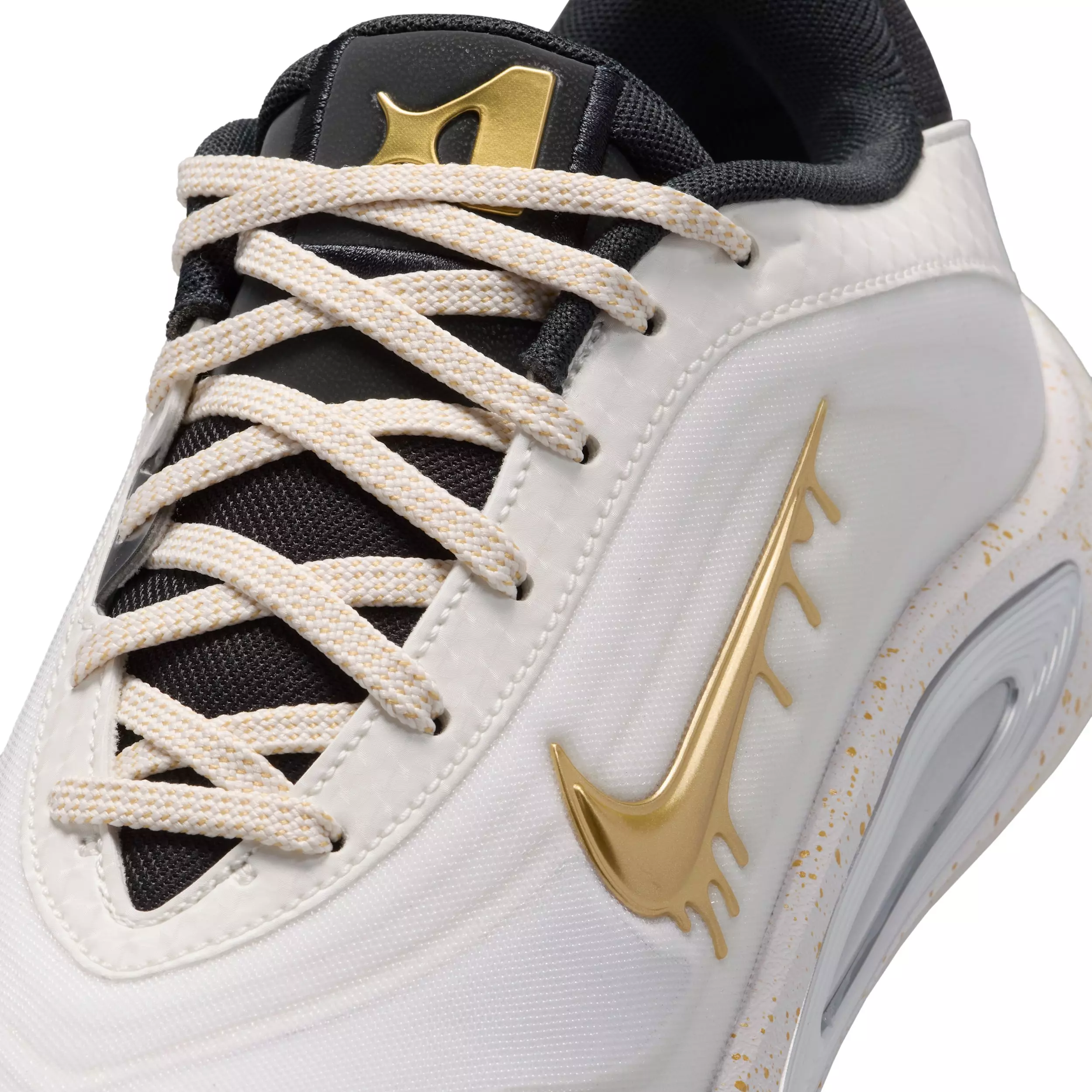 Nike A'One Unanimous "Sail/Vast Grey/Off Noir/Metallic Gold" Grade School Boys' Basketball Shoe - SAIL/GREY/OFF NOIR/GOLD
