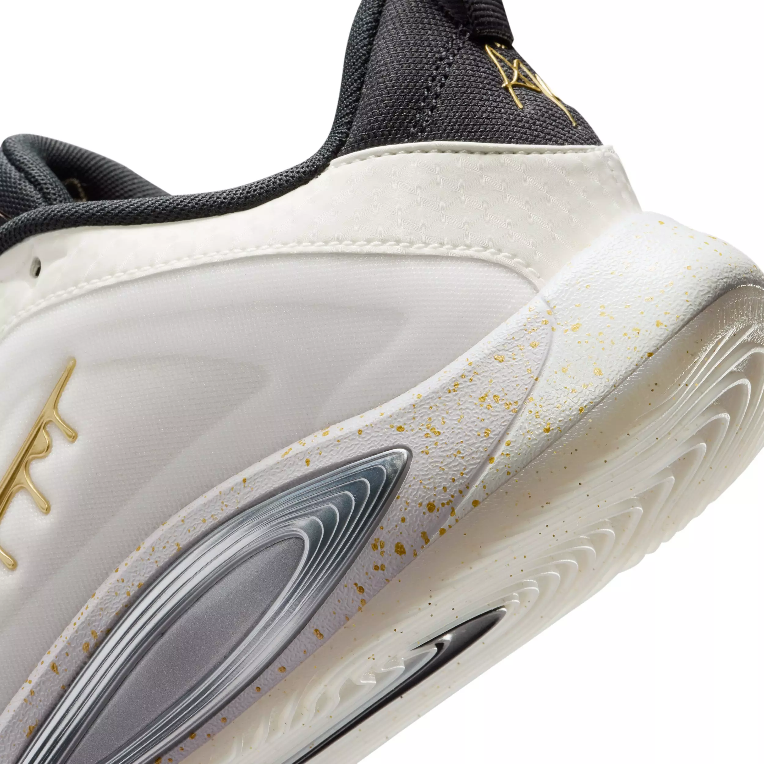 Nike A'One Unanimous "Sail/Vast Grey/Off Noir/Metallic Gold" Grade School Boys' Basketball Shoe - SAIL/GREY/OFF NOIR/GOLD