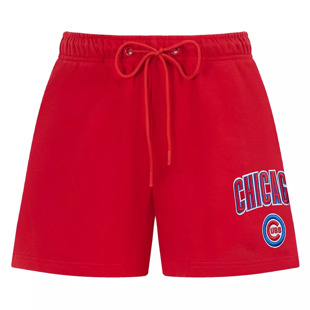 Pro Standard Women's MLB Chicago Cubs Classic Fleece Shorts - Red - RED