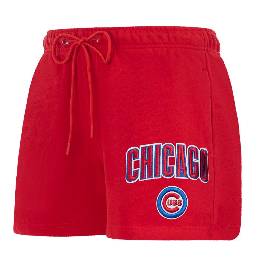 Pro Standard Women's MLB Chicago Cubs Classic Fleece Shorts - Red - RED Thumbnail View 3