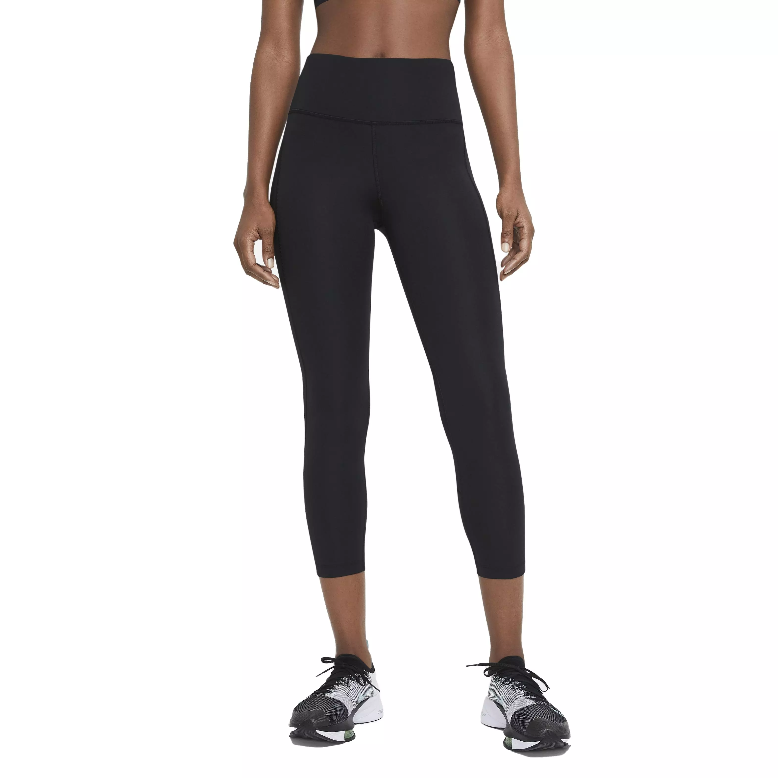 Nike Women's Fast Black Mid-Rise Crop Running Leggings
