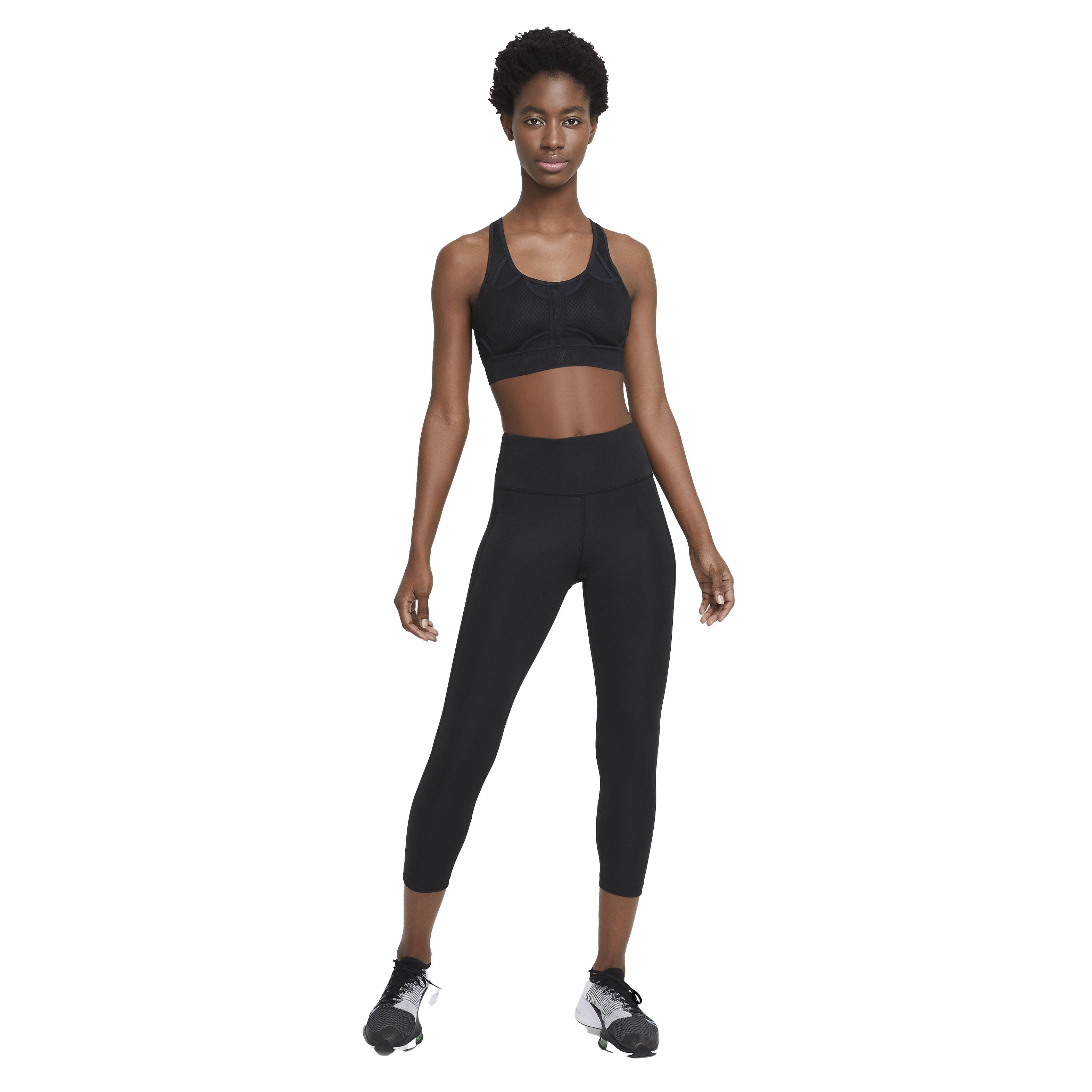 Nike Women's Fast Mid-Rise Crop Running Leggings-Grey - Hibbett