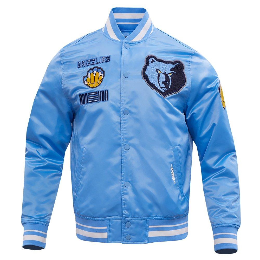 Pro Standard Men's NBA Memphis Grizzlies Retro Classic Rib Satin Jacket - Blue - BLUE Thumbnail View 1