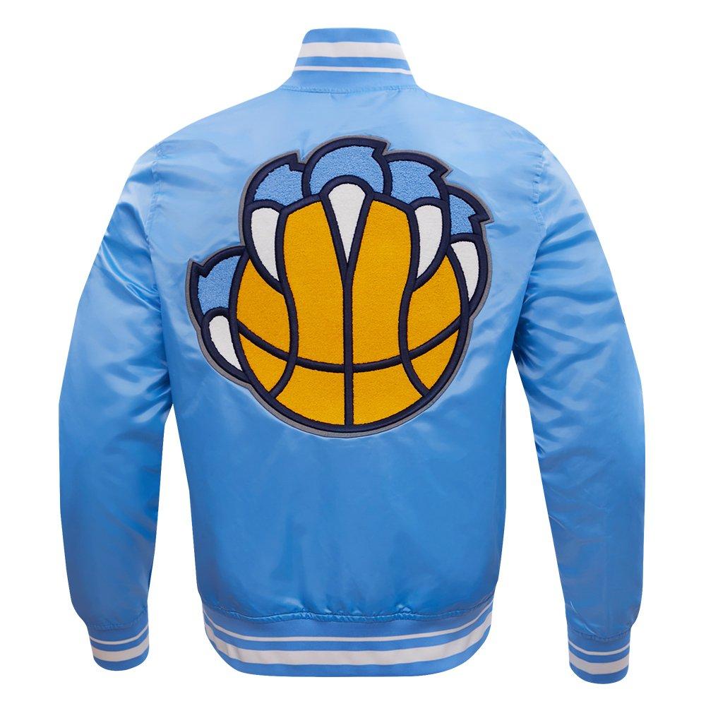Pro Standard Men's NBA Memphis Grizzlies Retro Classic Rib Satin Jacket - Blue - BLUE Thumbnail View 2