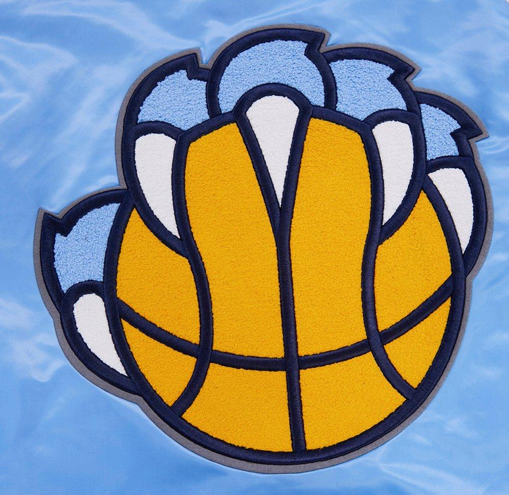 Pro Standard Men's NBA Memphis Grizzlies Retro Classic Rib Satin Jacket -Blue - BLUE Thumbnail View 5