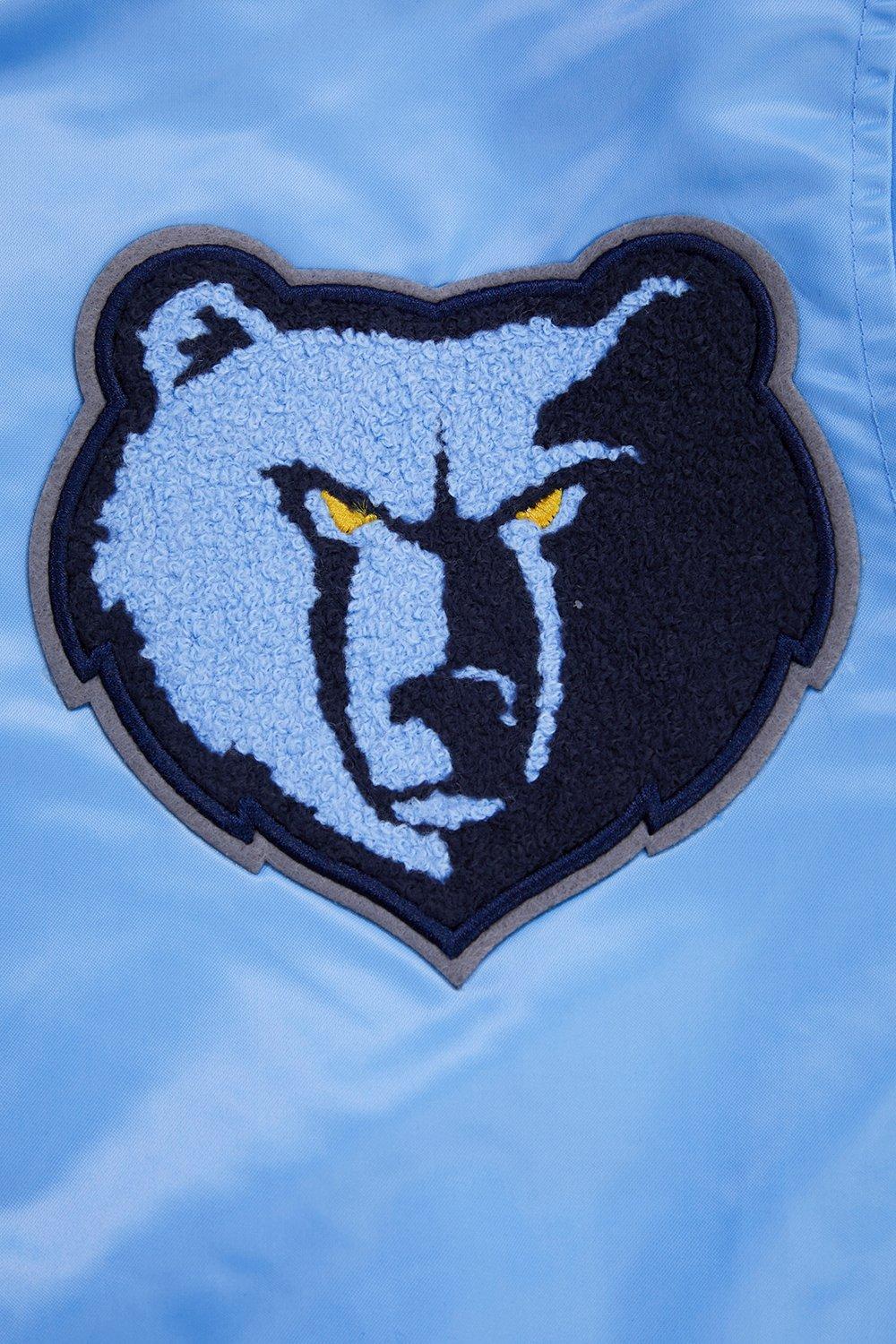 Pro Standard Men's NBA Memphis Grizzlies Retro Classic Rib Satin Jacket -Blue - BLUE Thumbnail View 7