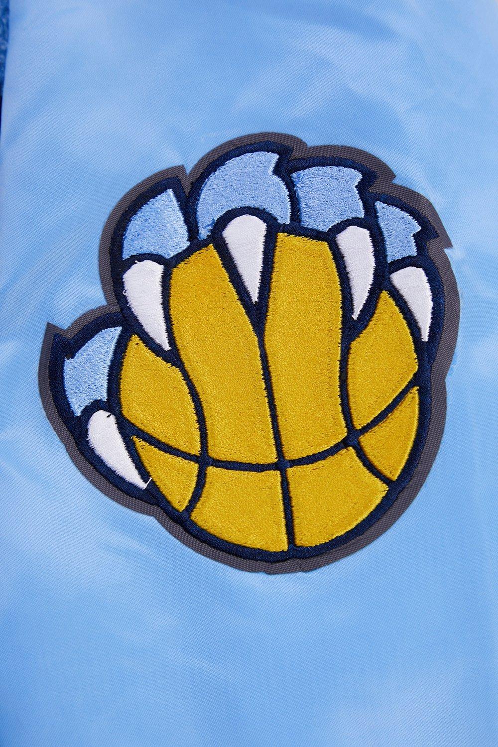 Pro Standard Men's NBA Memphis Grizzlies Retro Classic Rib Satin Jacket -Blue - BLUE Thumbnail View 8