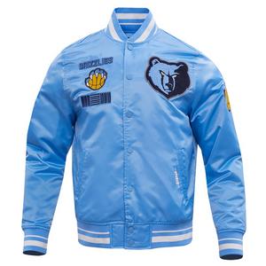 Pro Standard Men's NBA Memphis Grizzlies Retro Classic Rib Satin Jacket -Blue