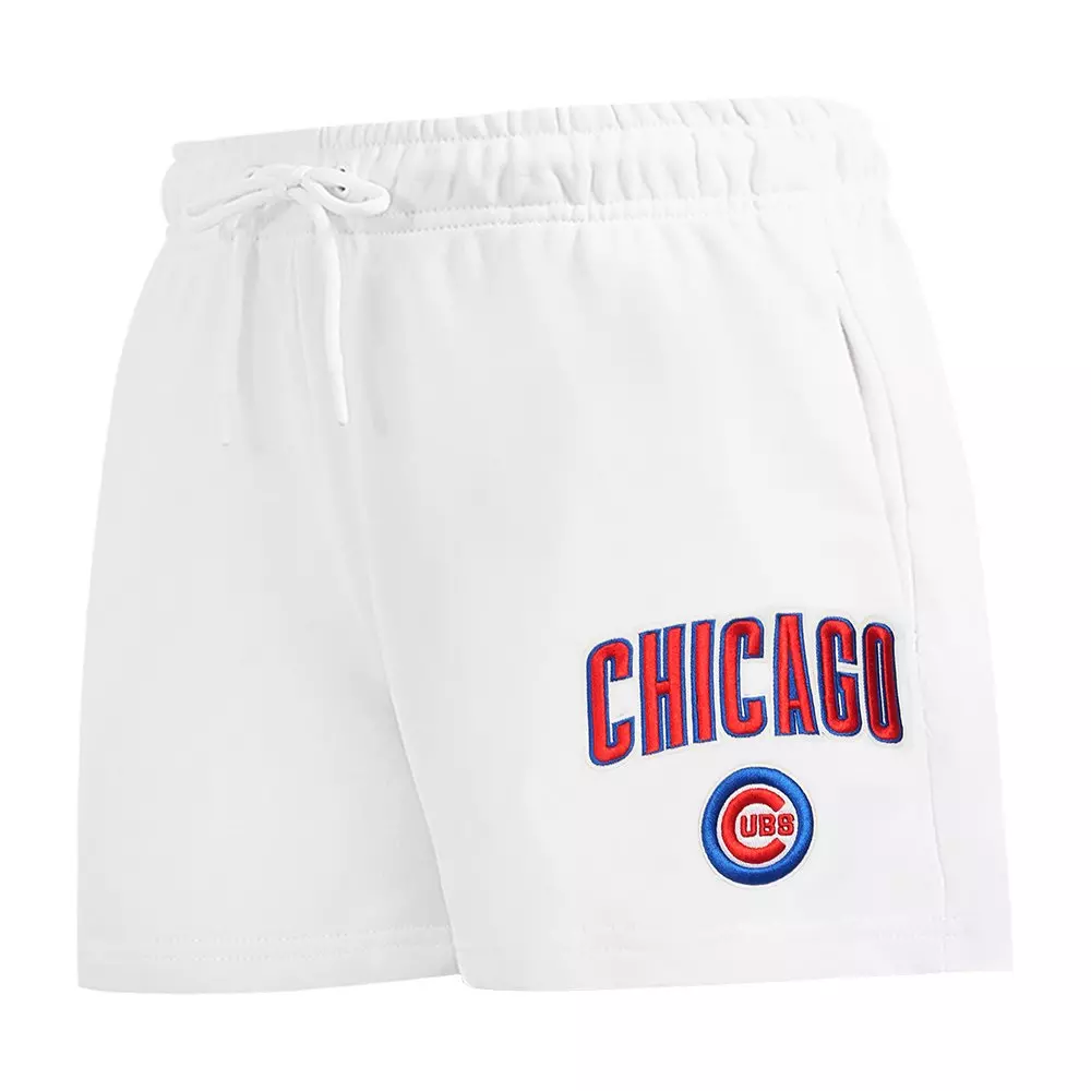 Pro Standard Women's MLB Chicago Cubs Classic Fleece Shorts - White - WHITE