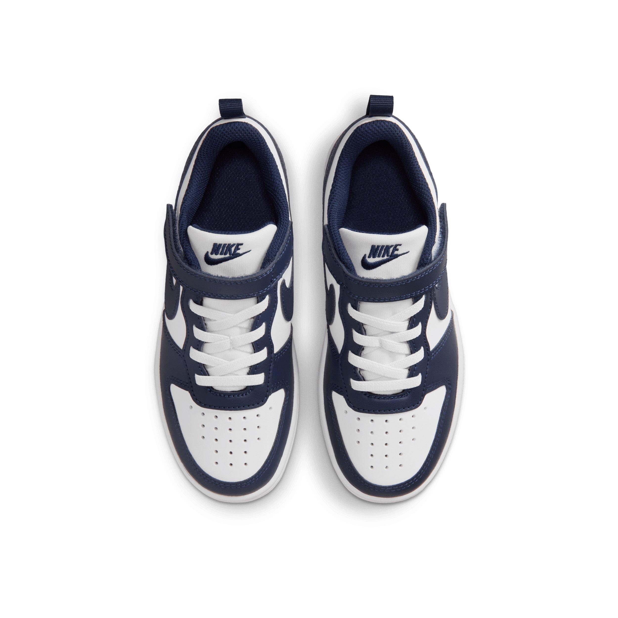 Nike Court Borough Low Preschool Boys' "White/White/Midnight Navy" Shoe