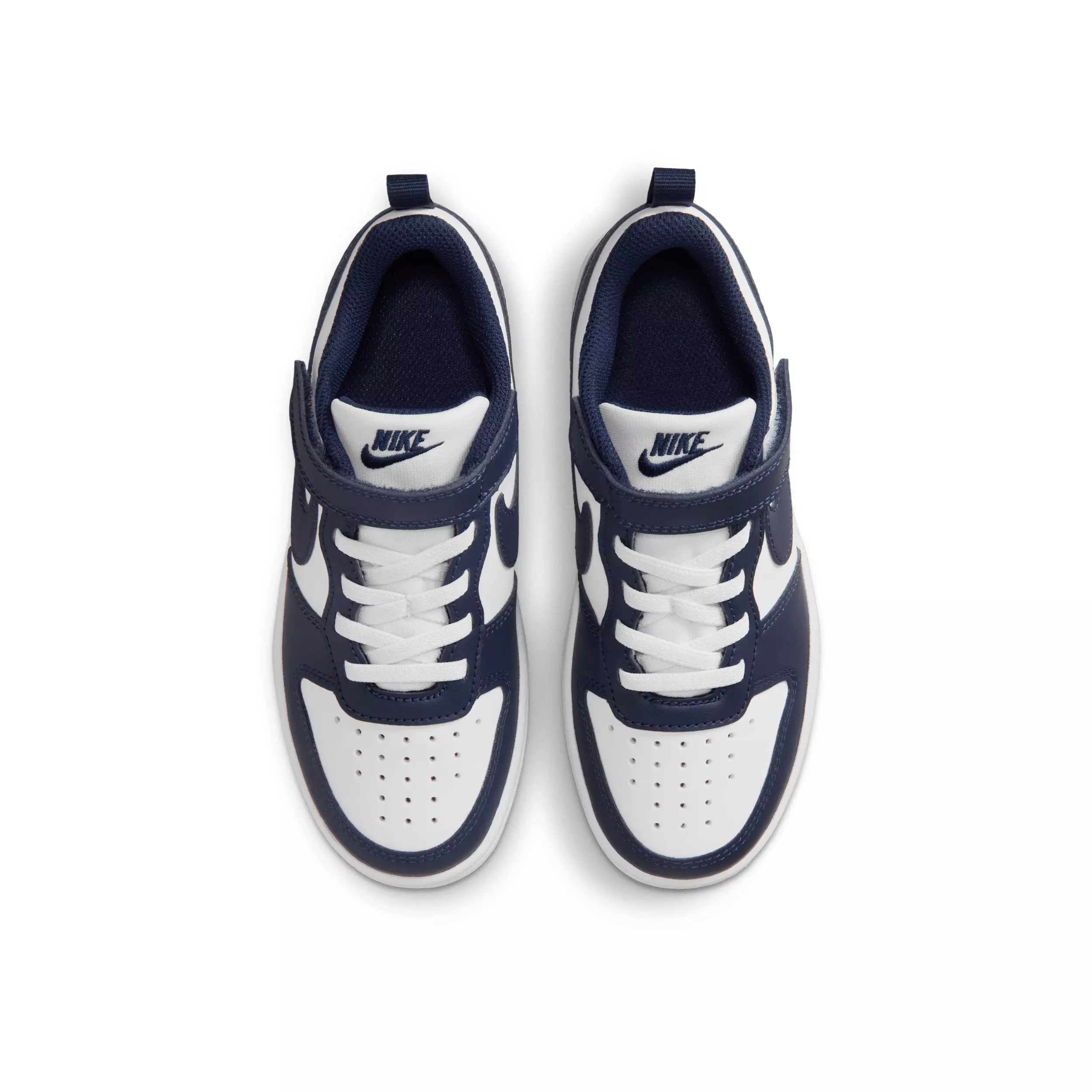 Nike Court Borough Low "White/White/Midnight Navy" Preschool Boys' Shoe - WHITE/WHITE/NAVY