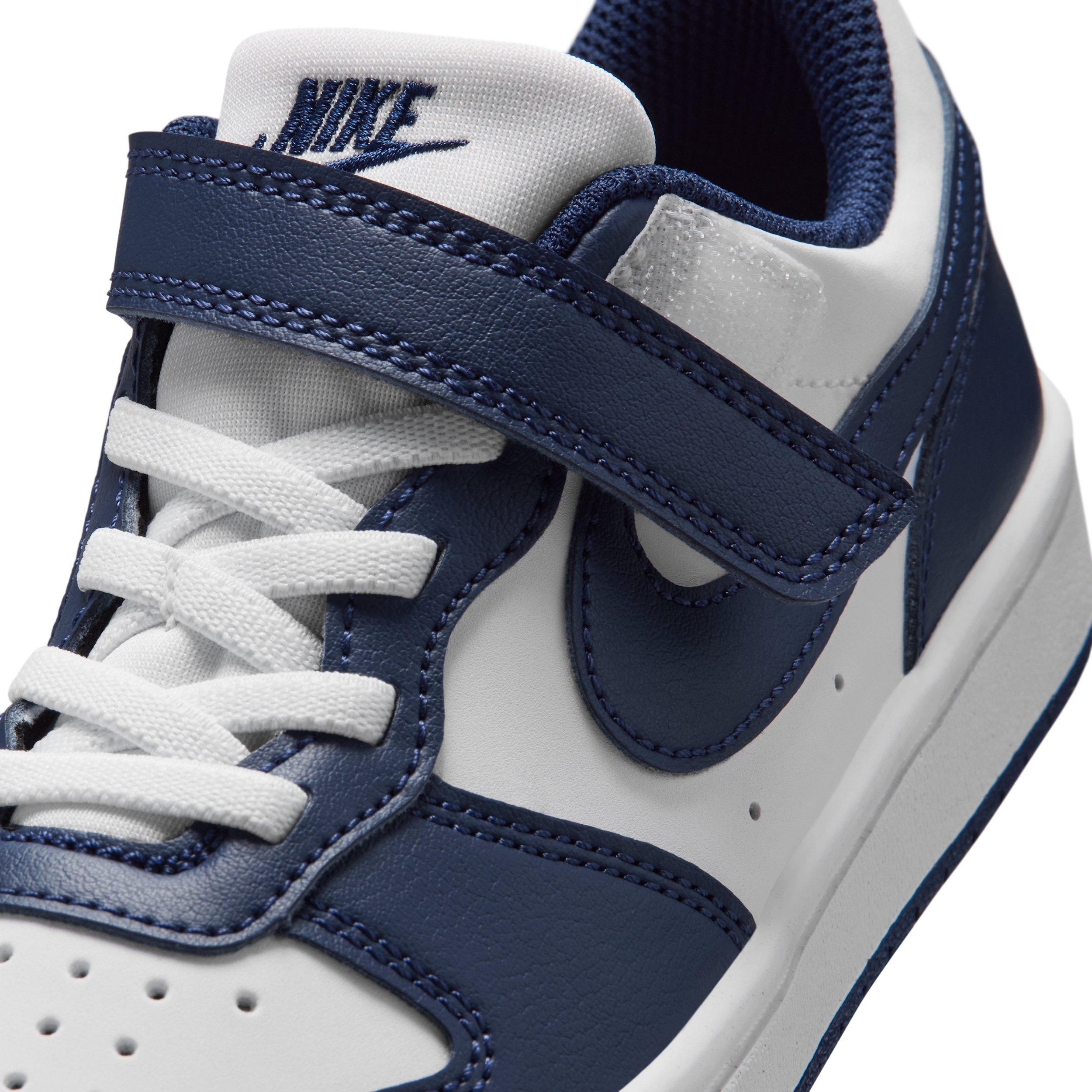 Nike Court Borough Low Preschool Boys' "White/White/Midnight Navy" Shoe
