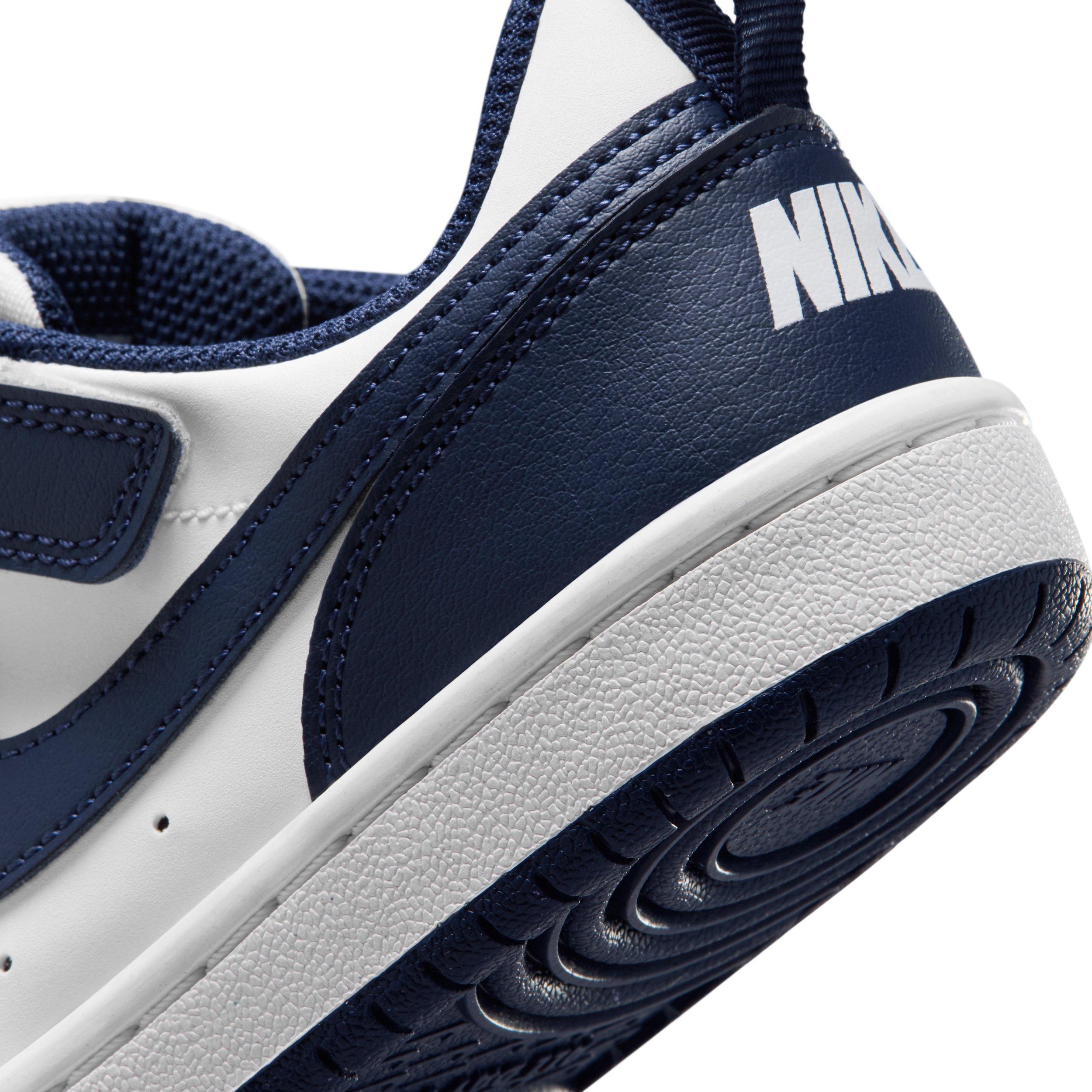 Nike Court Borough Low Preschool Boys' "White/White/Midnight Navy" Shoe