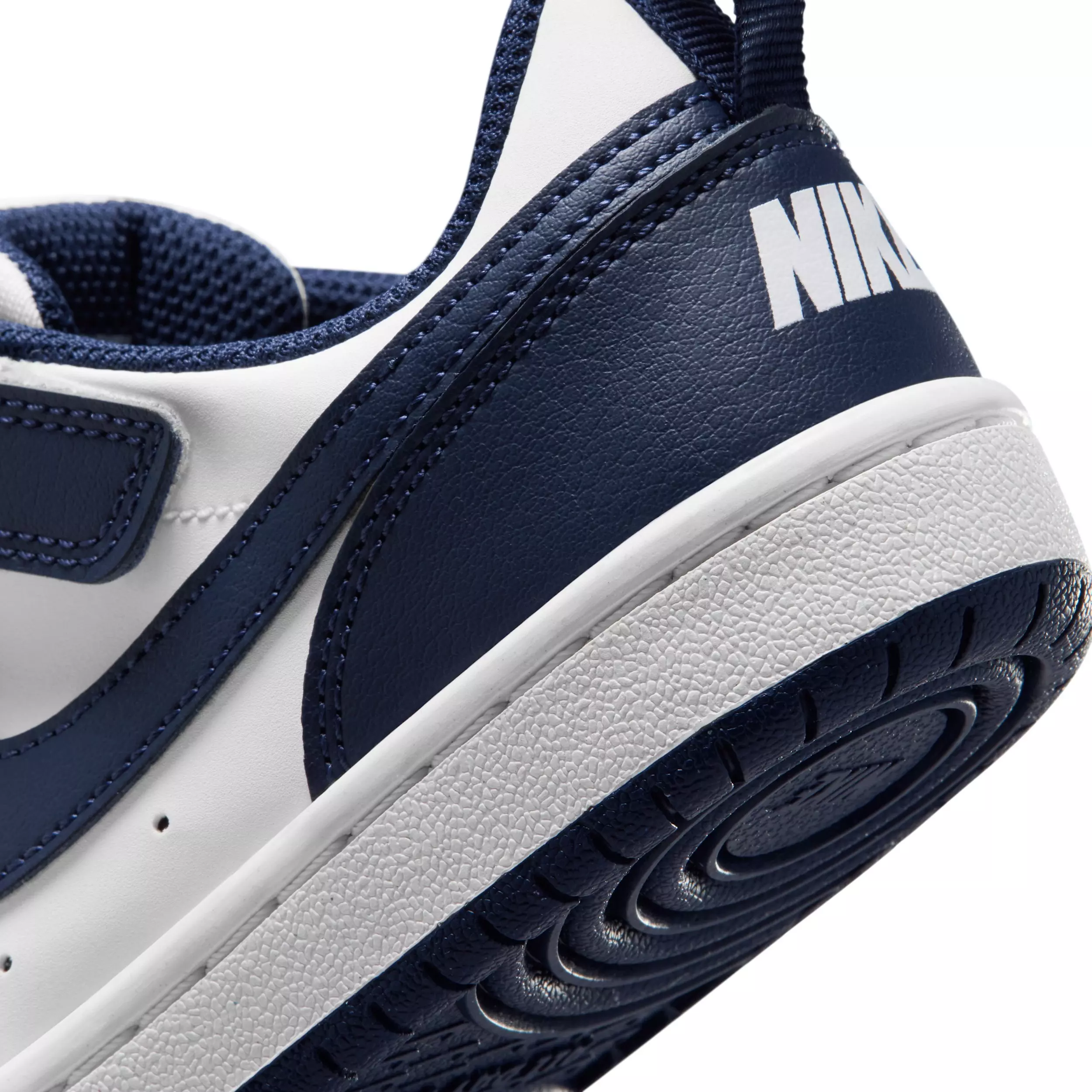 Nike Court Borough Low "White/White/Midnight Navy" Preschool Boys' Shoe - WHITE/WHITE/NAVY