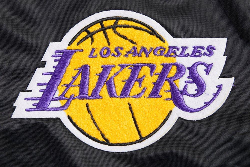 Pro Standard Men's NBA Los Angeles Lakers Retro Classic Rib Satin Jacket -Black/Purple/Yellow - BLACK/PURPLE/YELLOW Thumbnail View 7