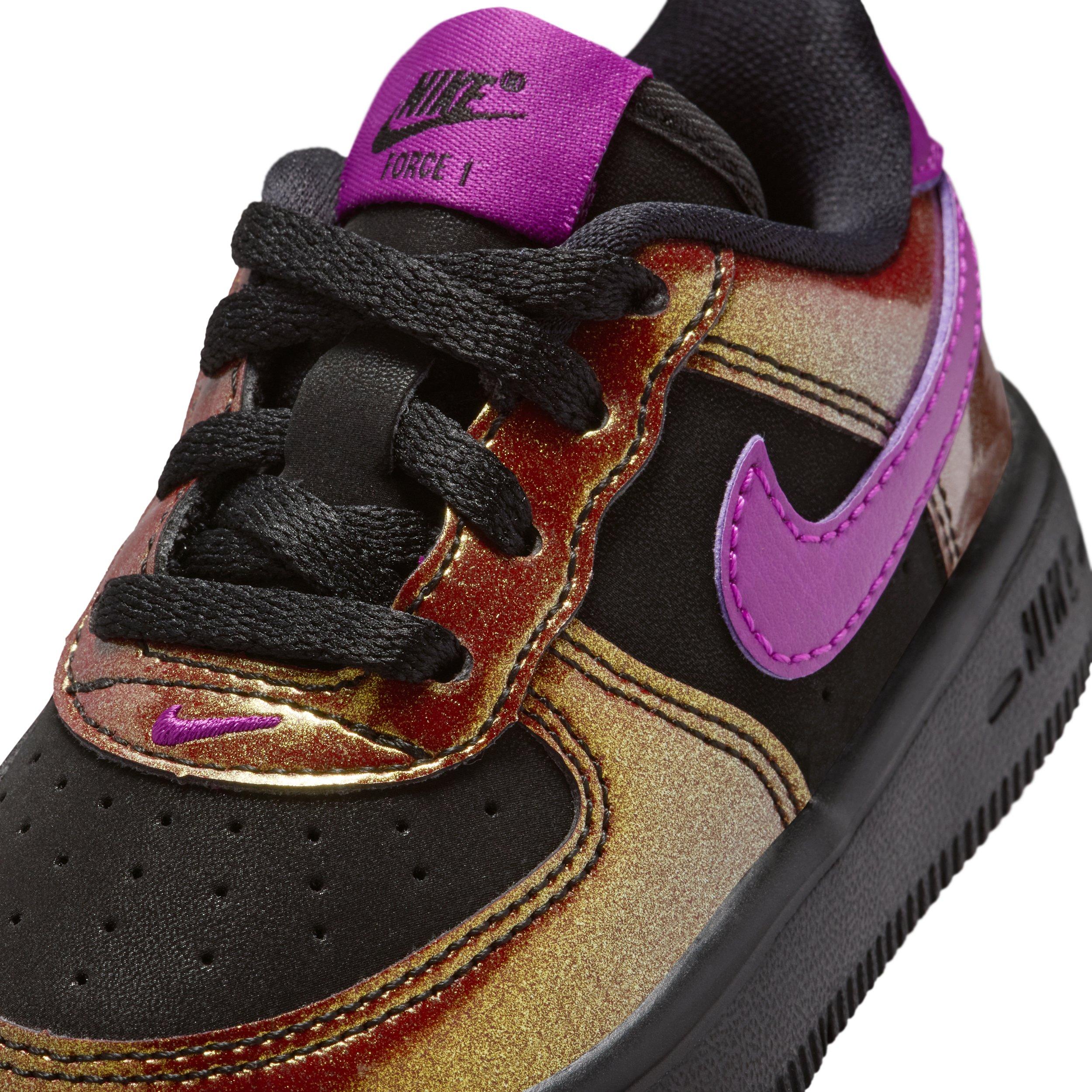 Nike Force 1 Low LV8 4 "Black/Bold Berry" Infant Girls' Shoe - BLACK/BERRY Thumbnail View 7