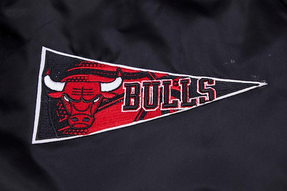 Pro Standard Men's NBA Chicago Bulls Retro Classic Rib Satin Jacket - Black/Red - BLACK/RED Thumbnail View 5