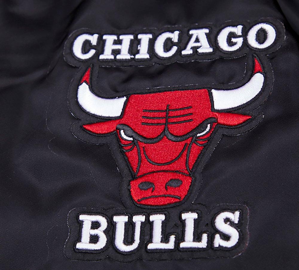 Pro Standard Men's NBA Chicago Bulls Retro Classic Rib Satin Jacket -Black/Red - BLACK/RED Thumbnail View 7