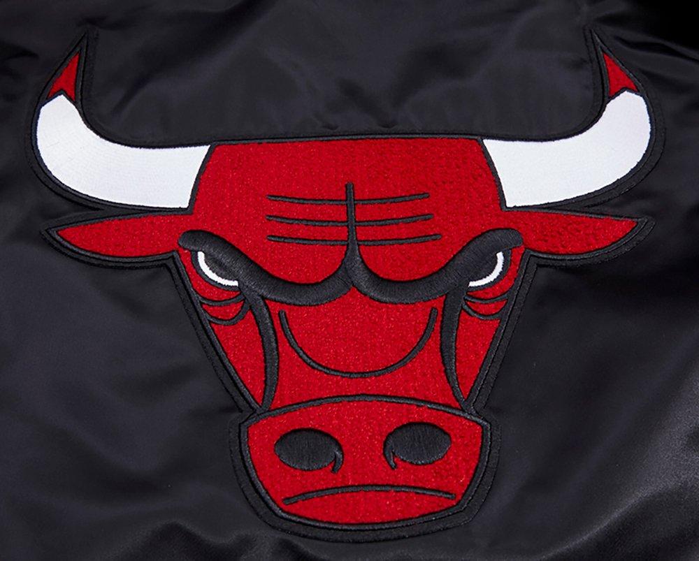 Pro Standard Men's NBA Chicago Bulls Retro Classic Rib Satin Jacket - Black/Red - BLACK/RED Thumbnail View 9