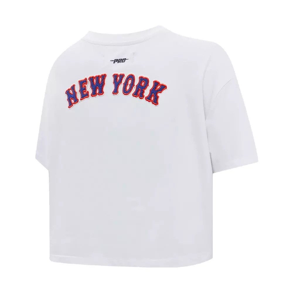Pro Standard Women's MLB New York Mets​ Classic Boxy Top -White - WHITE