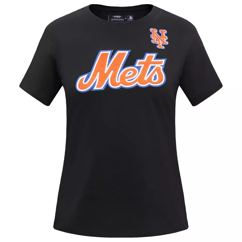 Pro Standard Women's MLB New York Mets​ Classic Short Sleeve SJ Slim Fit Top - Black - BLACK