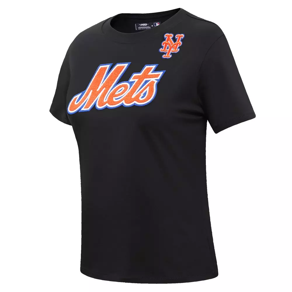 Pro Standard Women's MLB New York Mets​ Classic Short Sleeve SJ Slim Fit Top - Black - BLACK