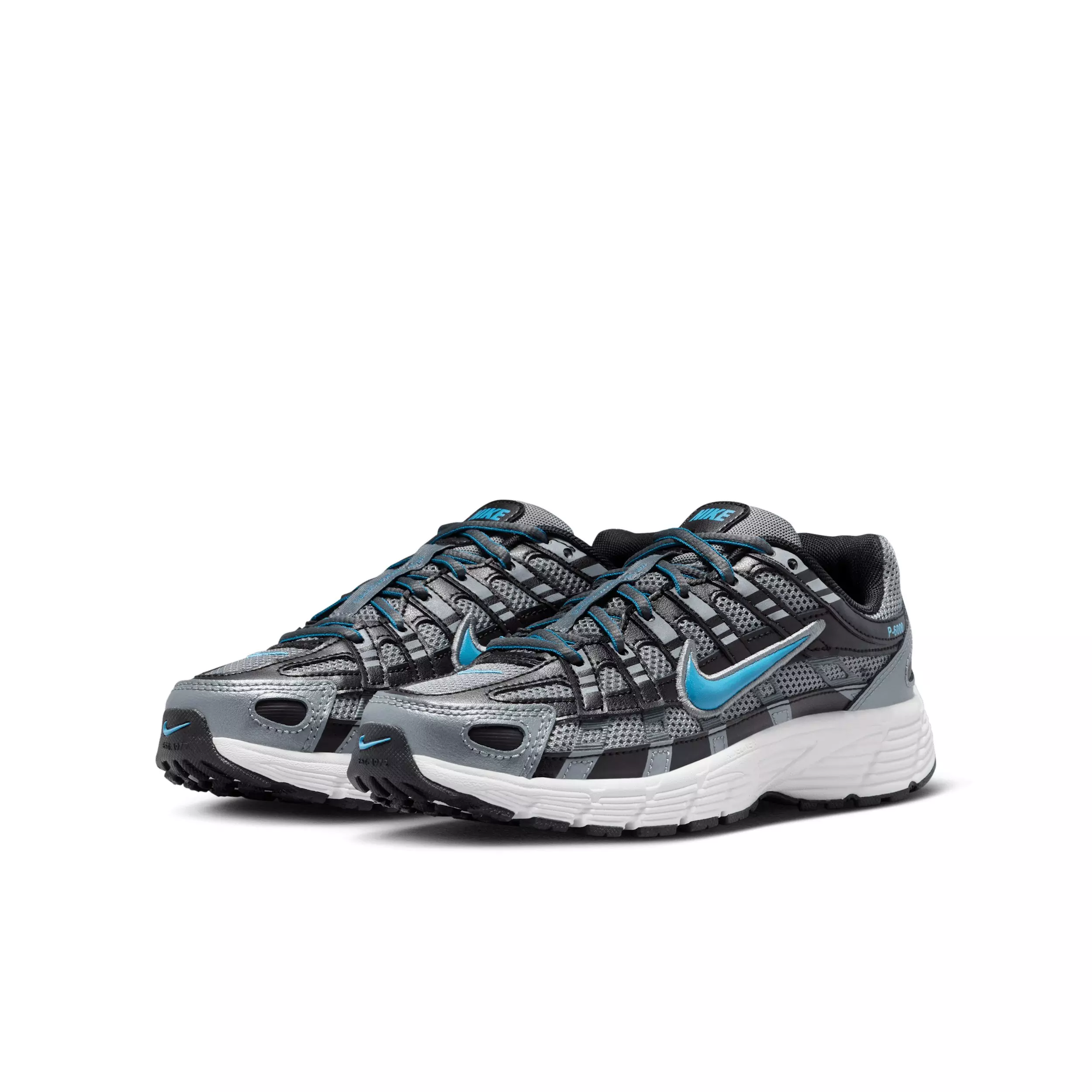 Nike P-6000 "Smoke Grey/Black/Platinum Tint/Dutch Blue" Grade School Boys' Shoe - GREY/BLACK/PLATINUM/BLUE