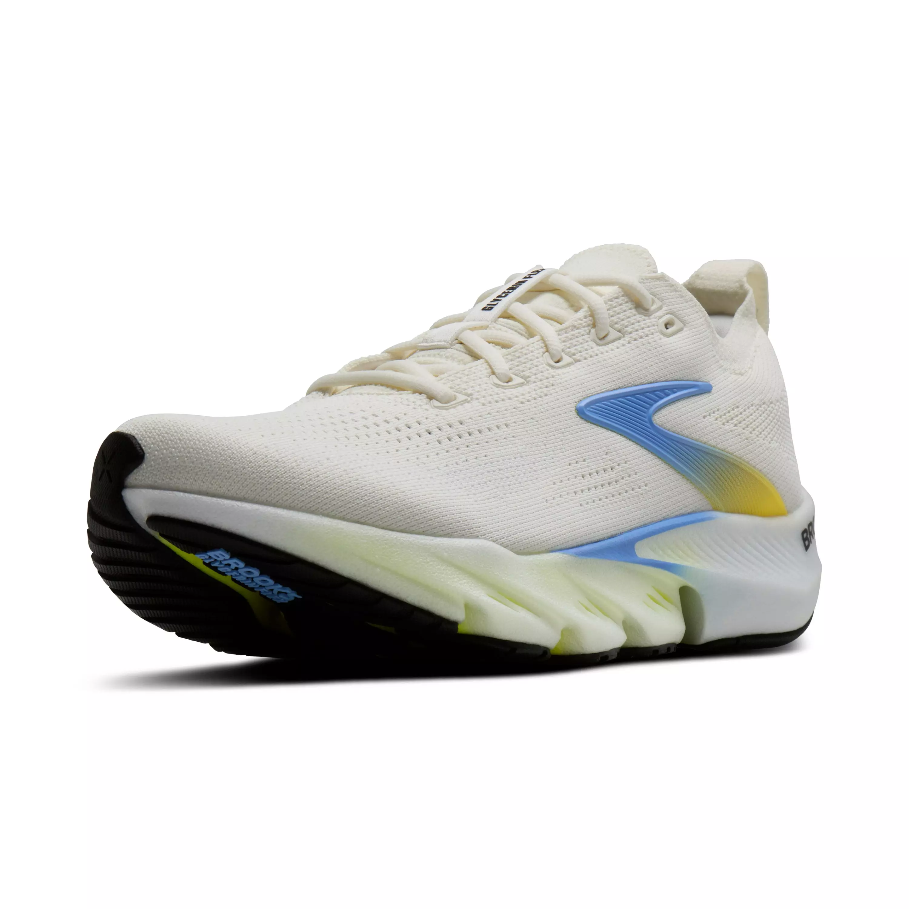 Brooks Glycerin Flex "White/Cyber Yellow/Nightlife" Men's Running Shoe - WHITE/YELLOW/NIGHTLIFE
