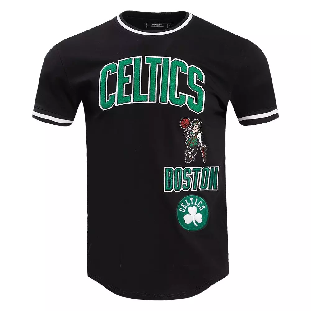 Pro Standard Men's NBA Boston Celtics Retro Classic Double Knit Tee - Black - BLACK