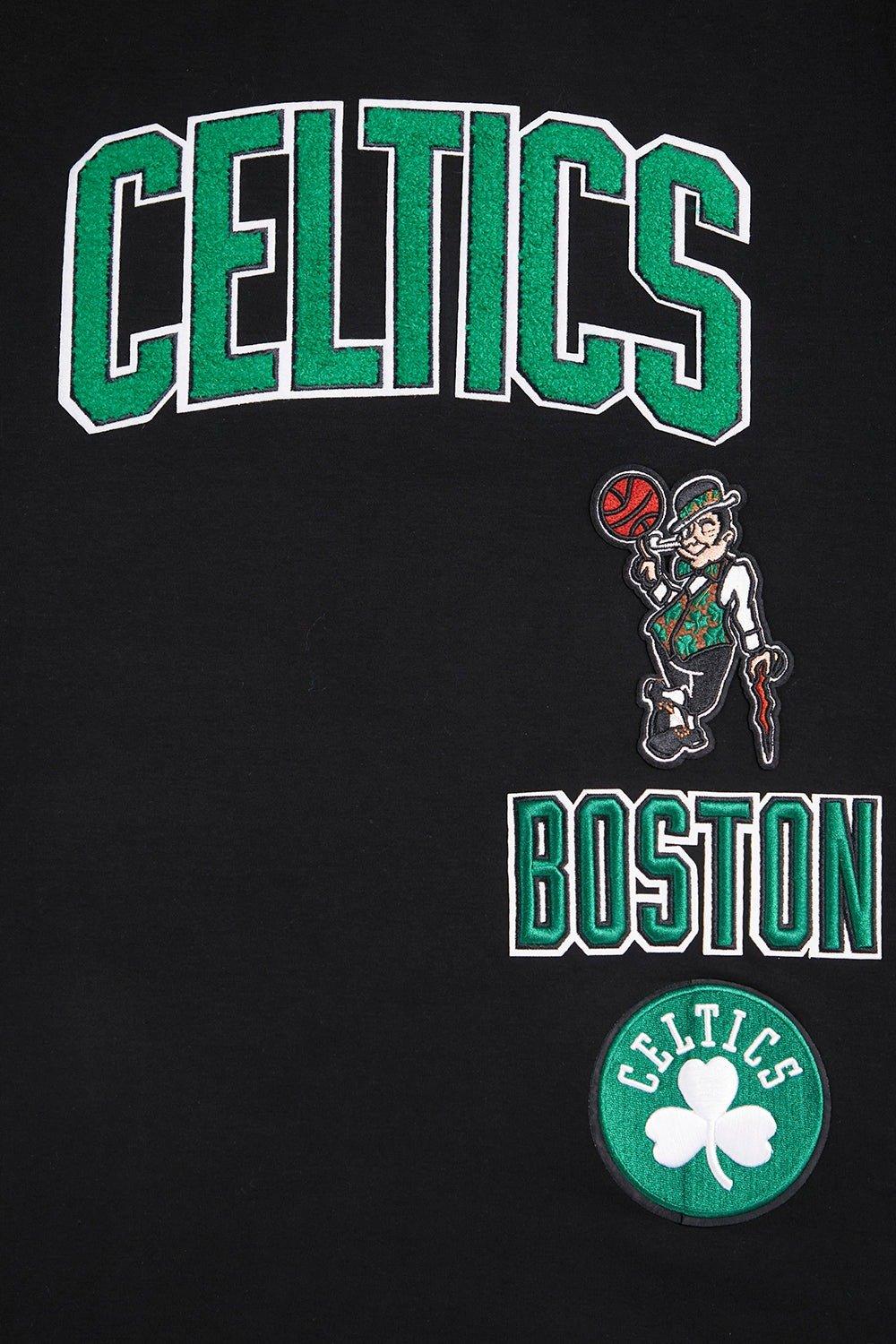 Pro Standard Men's NBA Boston Celtics Retro Classic Double Knit Tee - Black - BLACK Thumbnail View 5
