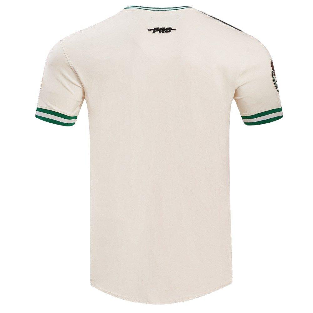 Pro Standard Men's NBA Boston Celtics Retro Classic Double Knit Tee -Eggshell/Kelly Green - EGGSHELL/KELLY GREEN Thumbnail View 2