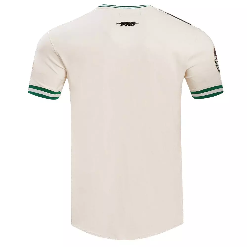 Pro Standard Men's NBA Boston Celtics Retro Classic Double Knit Tee -Eggshell/Kelly Green - EGGSHELL/KELLY GREEN