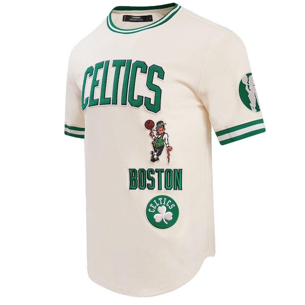 Pro Standard Men's NBA Boston Celtics Retro Classic Double Knit Tee - Eggshell/Kelly Green - EGGSHELL/KELLY GREEN Thumbnail View 3
