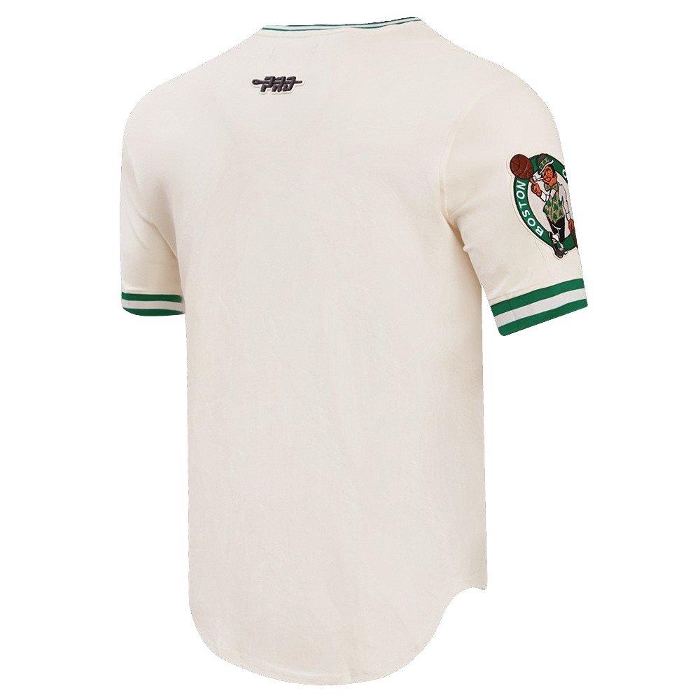 Pro Standard Men's NBA Boston Celtics Retro Classic Double Knit Tee -Eggshell/Kelly Green - EGGSHELL/KELLY GREEN Thumbnail View 4