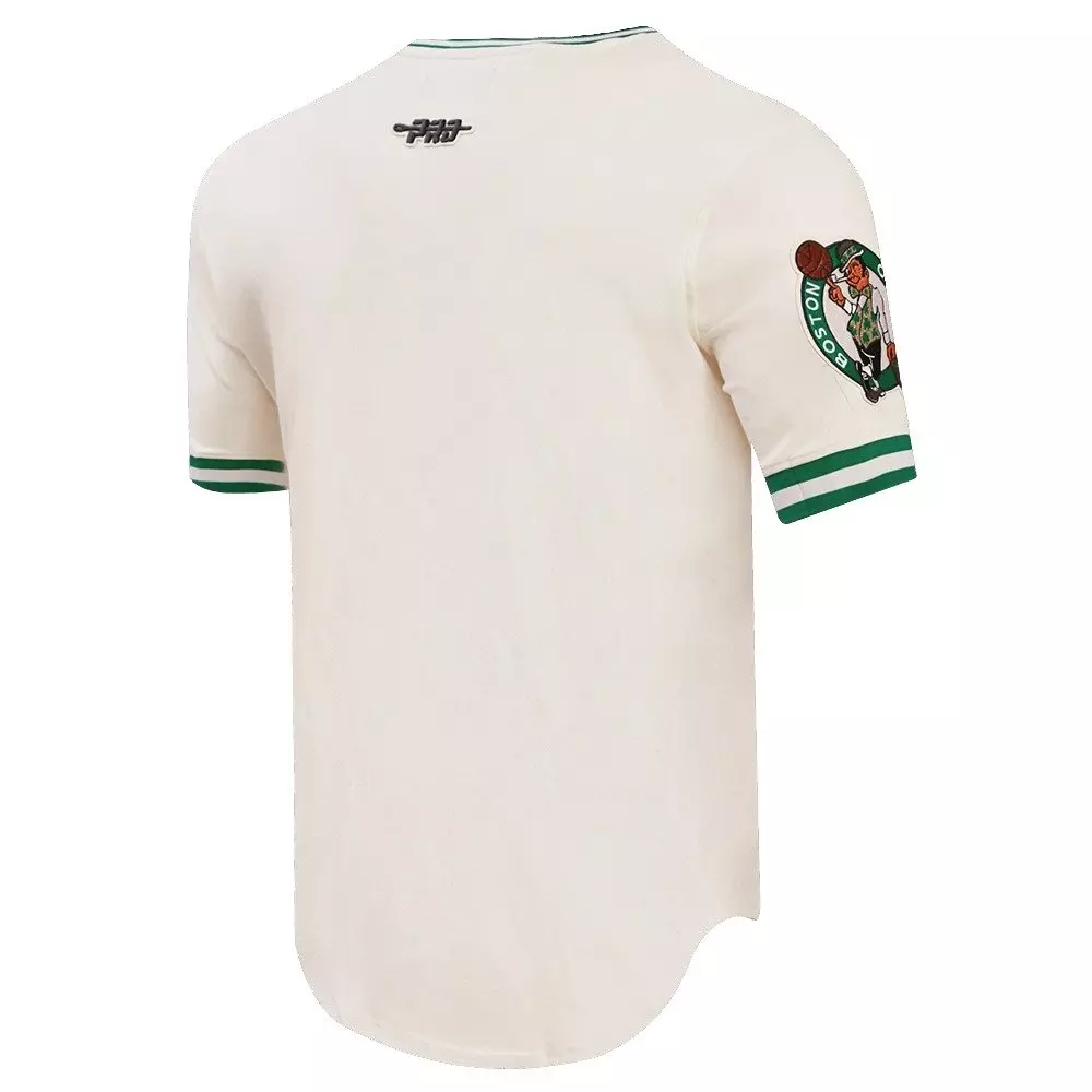 Pro Standard Men's NBA Boston Celtics Retro Classic Double Knit Tee -Eggshell/Kelly Green - EGGSHELL/KELLY GREEN