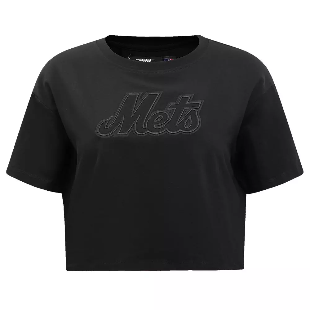 Pro Standard Women's MLB TNew York Mets​ Neutral SJ Boxy Top - Black - BLACK