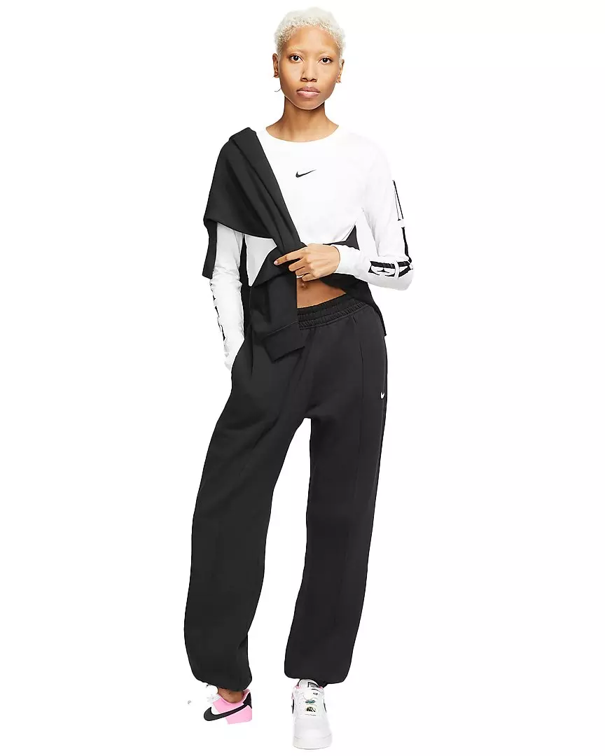 Nike Women's Sportswear Essential Collection Fleece Pants - Grey - BLACK