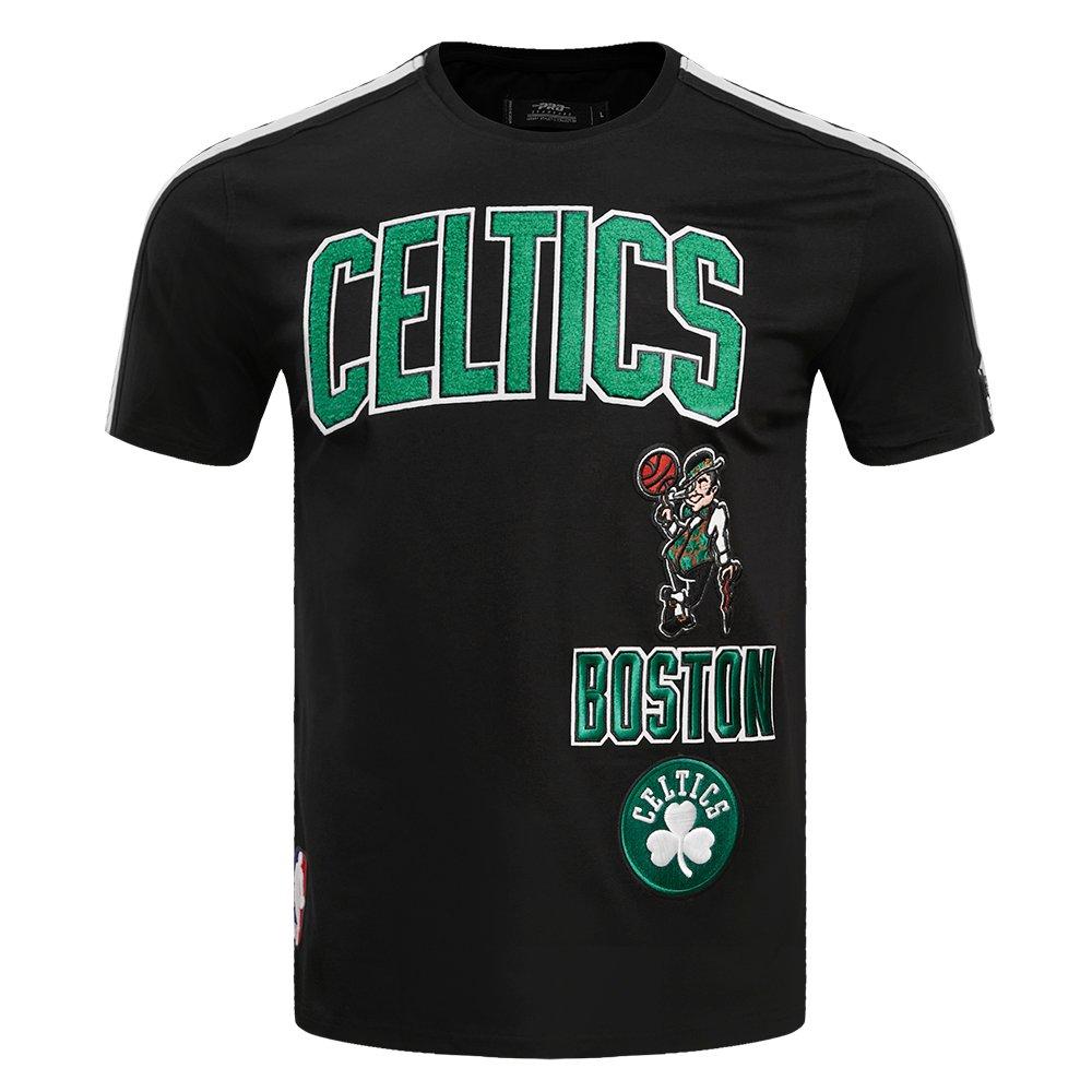 Pro Standard Men's NBA Boston Celtics Retro Classic SJ Striped Tee - Black - BLACK Thumbnail View 1