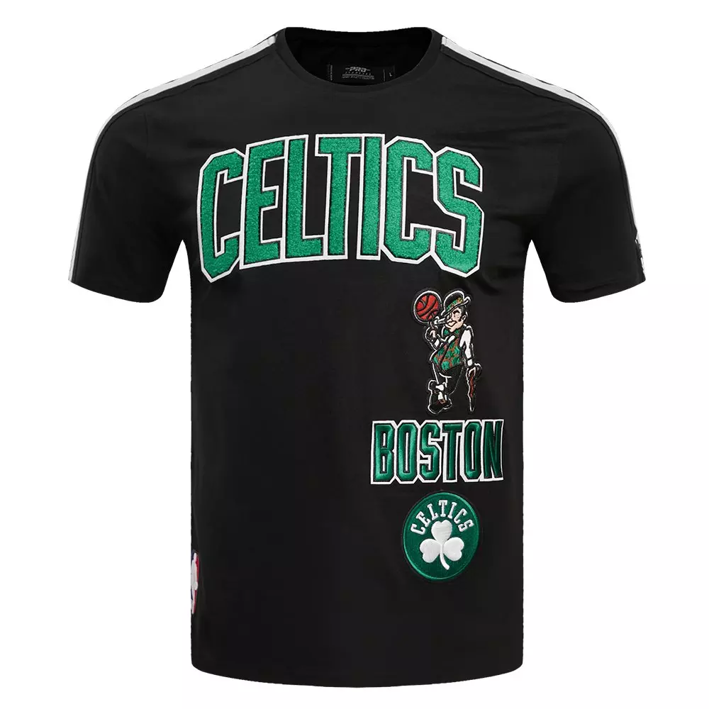 Pro Standard Men's NBA Boston Celtics Retro Classic SJ Striped Tee - Black - BLACK