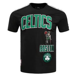 Pro Standard Men's NBA Boston Celtics Retro Classic SJ Striped Tee -Black