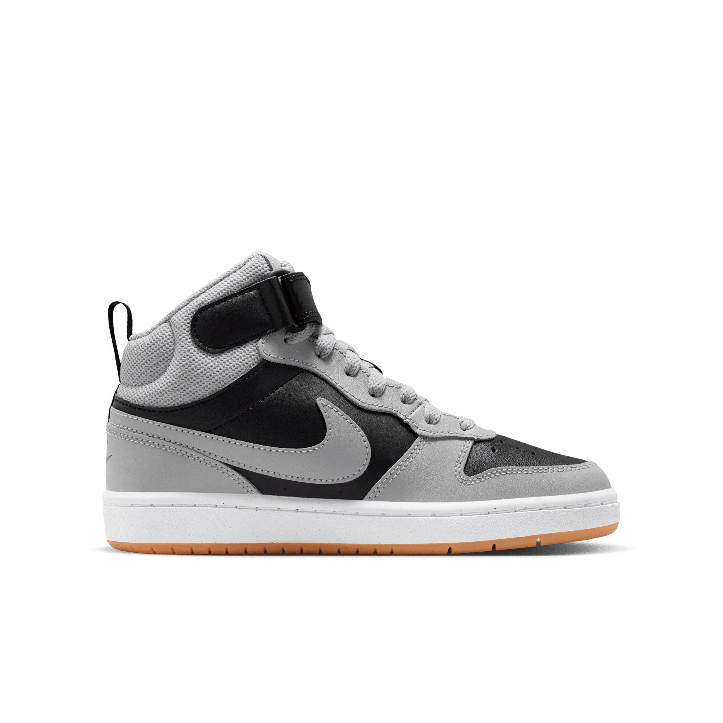 Nike Court Borough Mid 2 "Black/White/Gum Medium Brown/Light Smoke Grey" Grade School Boys' Shoe - BLACK/WHITE/MD BROWN/LT GREY Thumbnail View 1